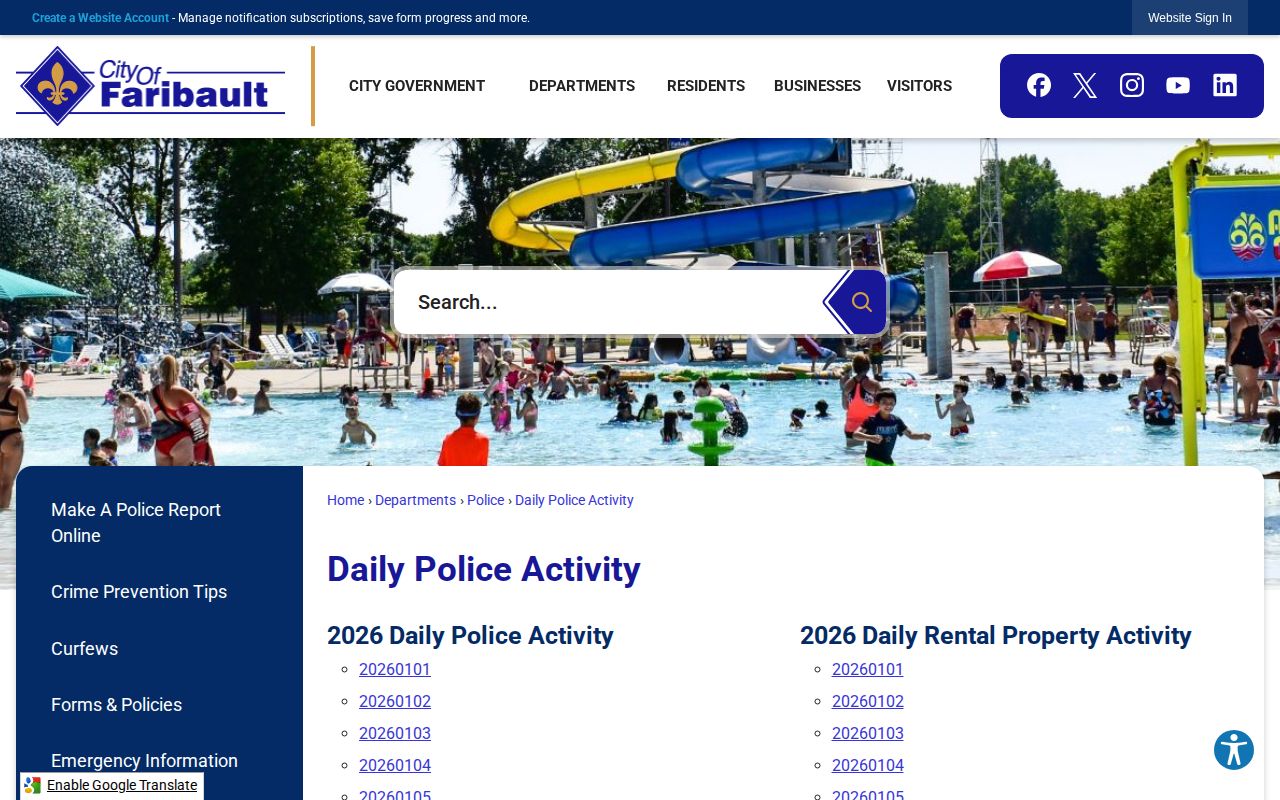 Faribault Daily Police Activity Rice County arrest-record context